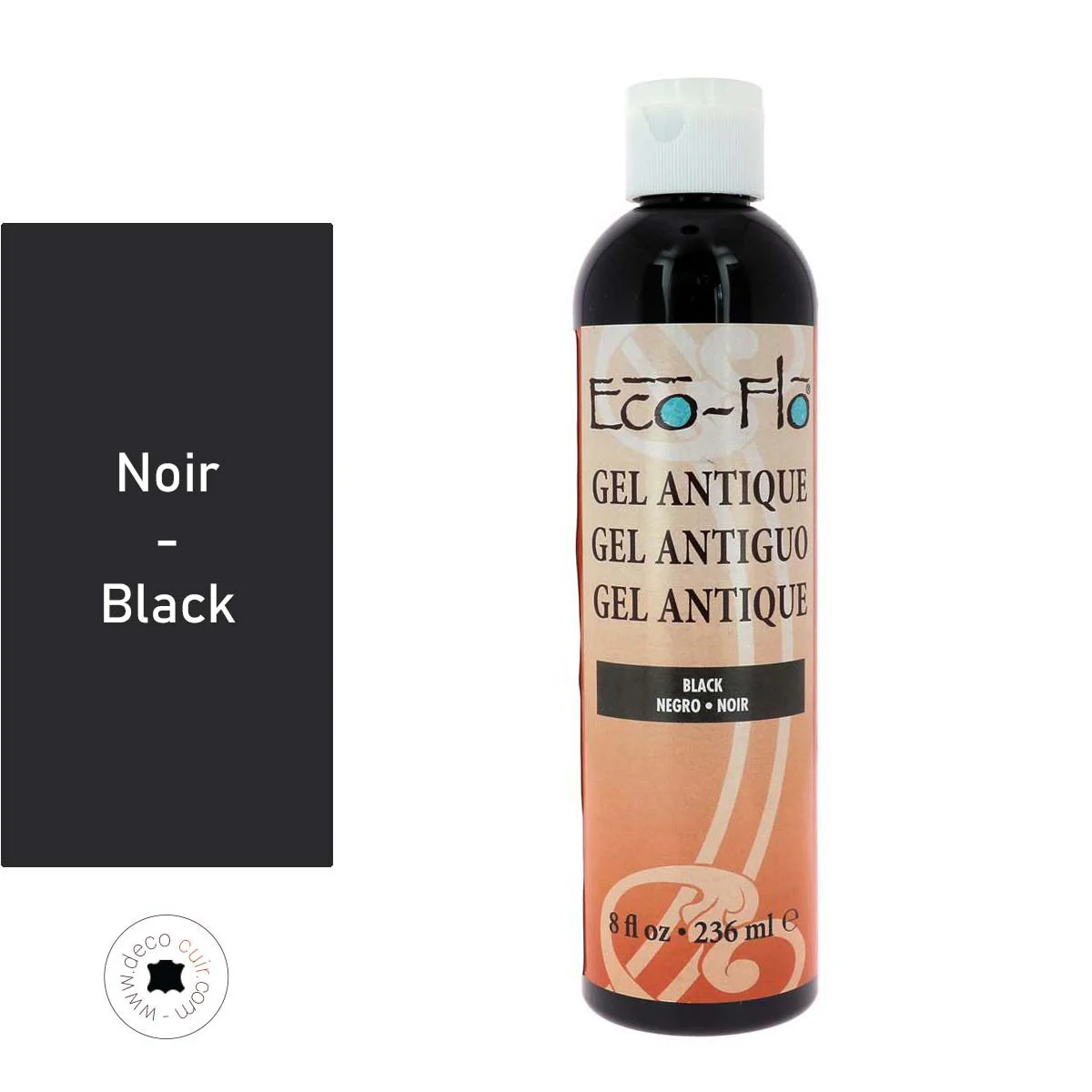 Teinture pour cuir Eco Flo Gel Antique 236ml - NOIR / BLACK