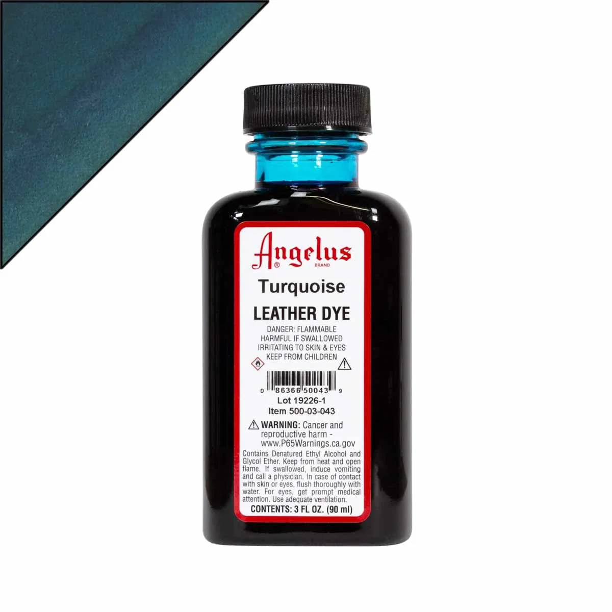 Teinture pour cuir Angelus Leather Dye 90ml - Turquoise 043