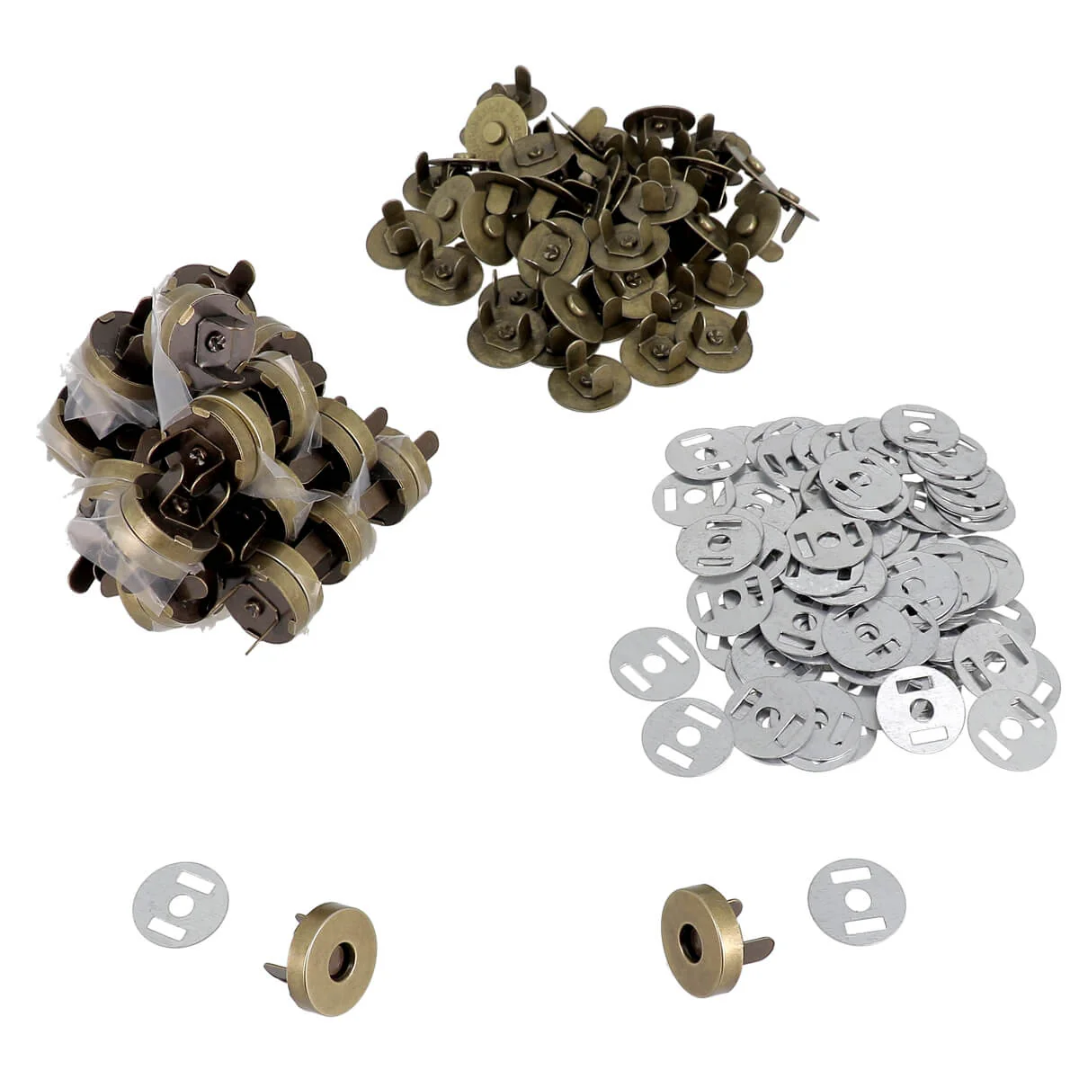 Lot de 50 fermoirs TOP magnétiques ÉCONOMIQUE - RONDS - Image 2